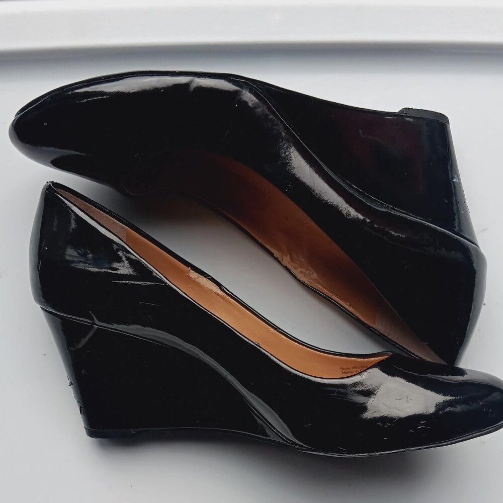 "J-Crew" black wedge shoes